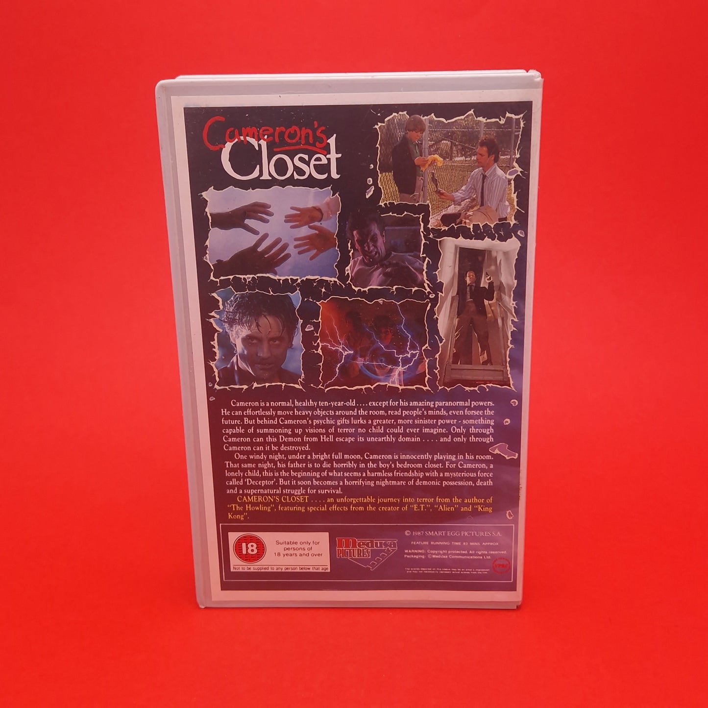 VHS Video ☆ CAMERONS CLOSET ☆ Big Box Ex Rental Case Tape Cassette Vintage 18 cert