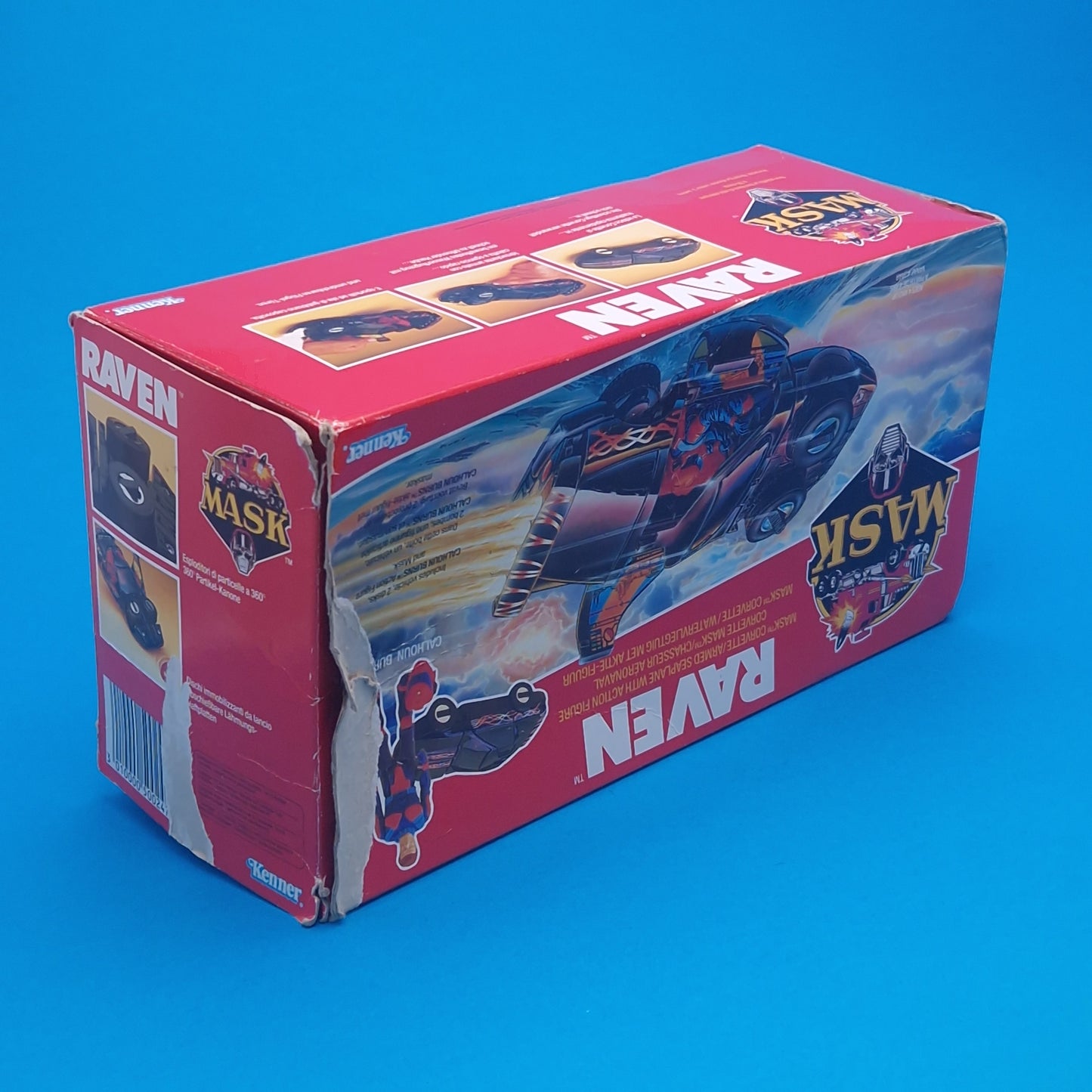 M.A.S.K ☆ RAVEN Calhoun Burns ☆ BOXED Vintage MASK Kenner 80s Euro Box