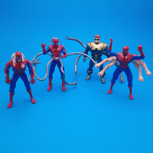 SPIDER-MAN ANIMATED SERIES ☆ Octo-Spidey Battle Ravaged Action Figure ☆ Marvel Loose Toybiz 90s
