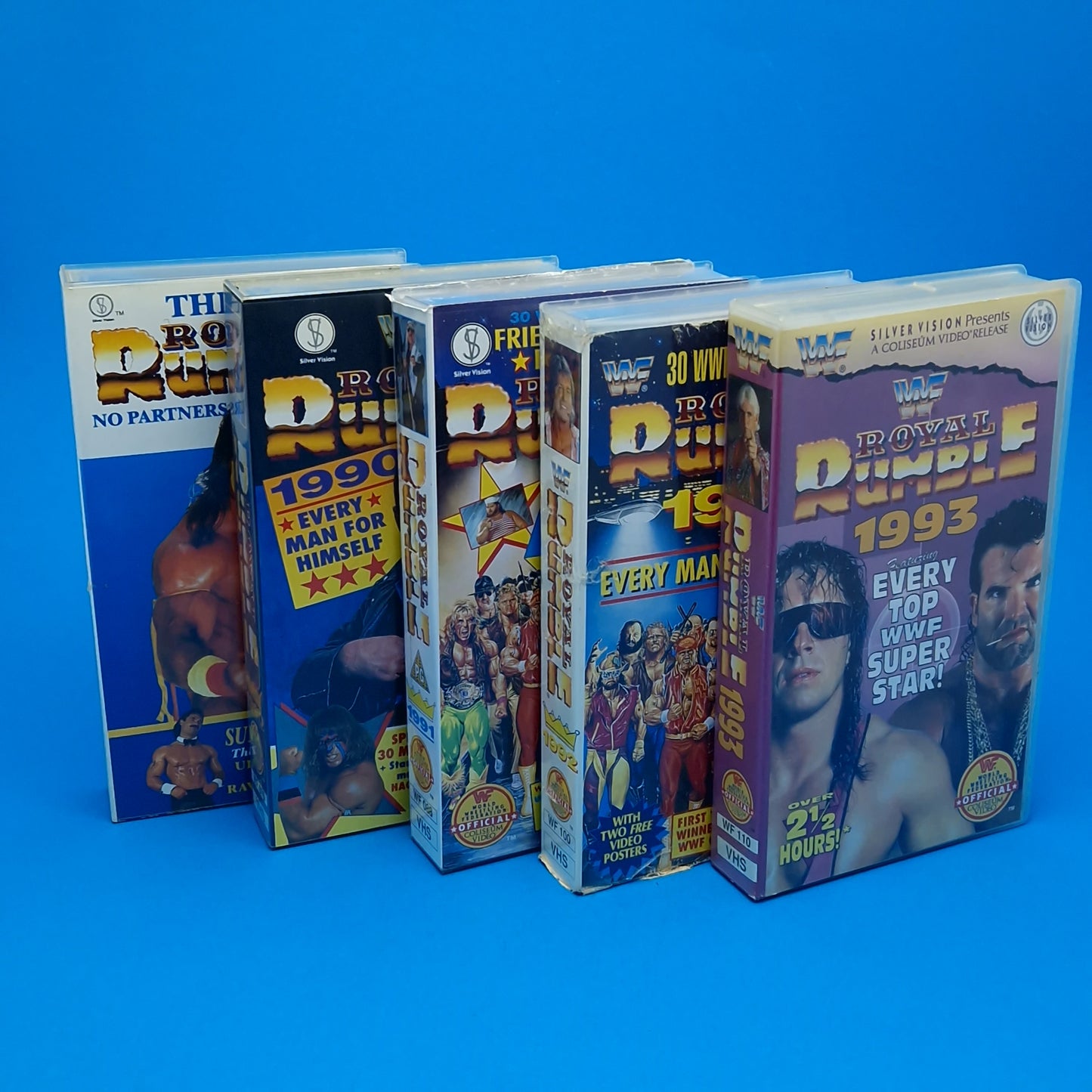 VHS Video ☆ WWF ROYAL RUMBLE 89 90 91 92 93 UK Tape Cassette ☆ Silver Vision Vintage PG