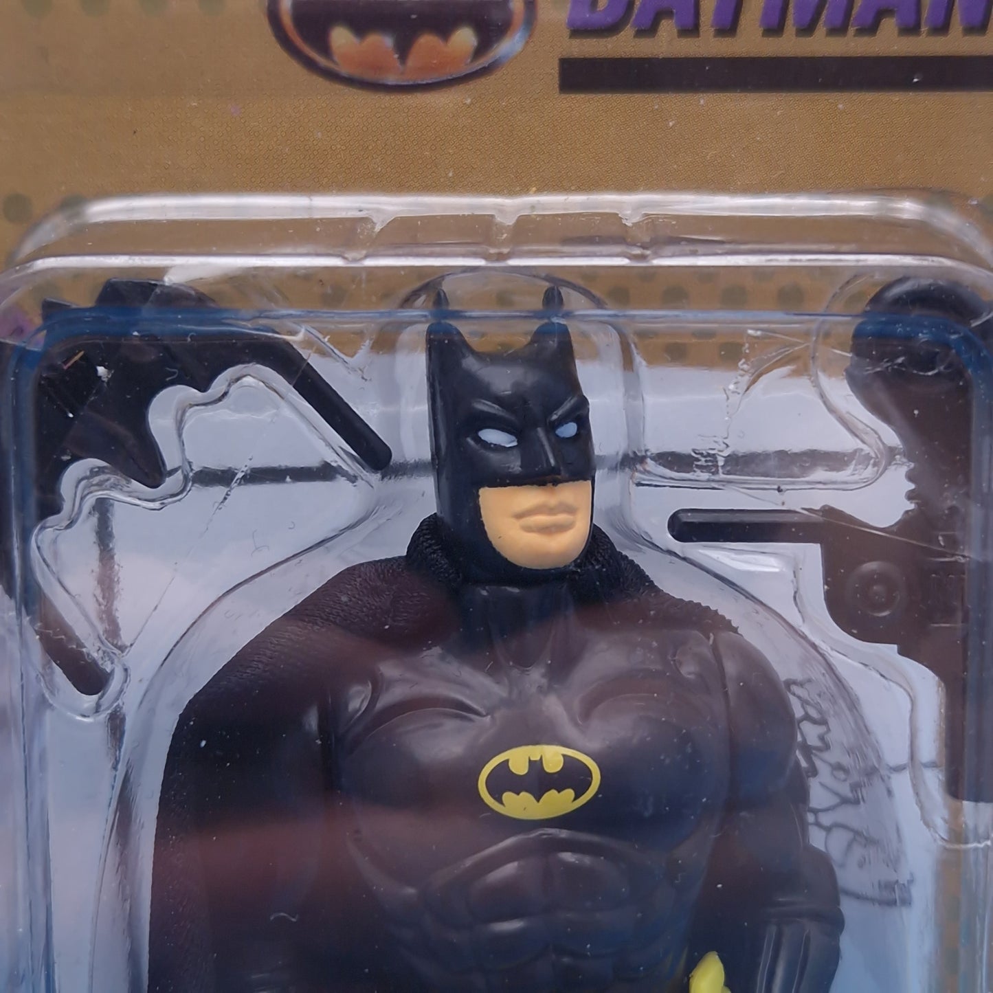 BATMAN 89☆ Vintage DC SUPER HEROES GRADED 80% Figure ☆ Keaton Head Carded Sealed Original Toybiz 1989
