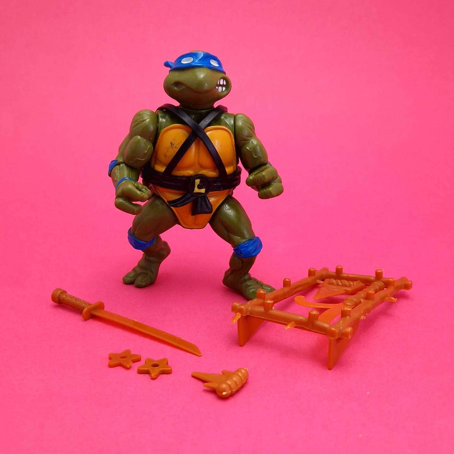 TEENAGE MUTANT NINJA TURTLES ☆ LEONARDO Vintage Action Figure ☆ Loose