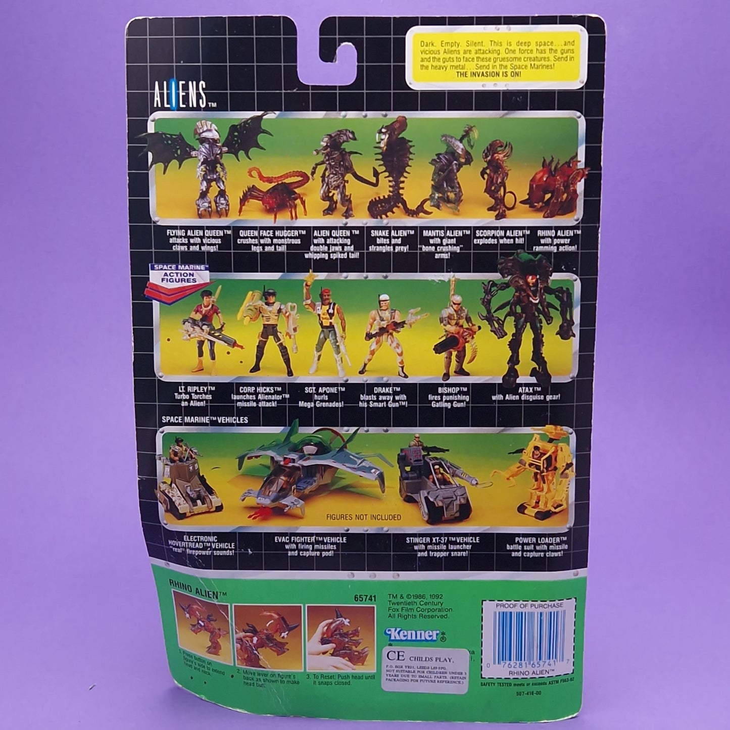 ALIENS ☆ RHINO ALIEN Vintage Figure ☆ Sealed MOC Carded 90s Kenner Original