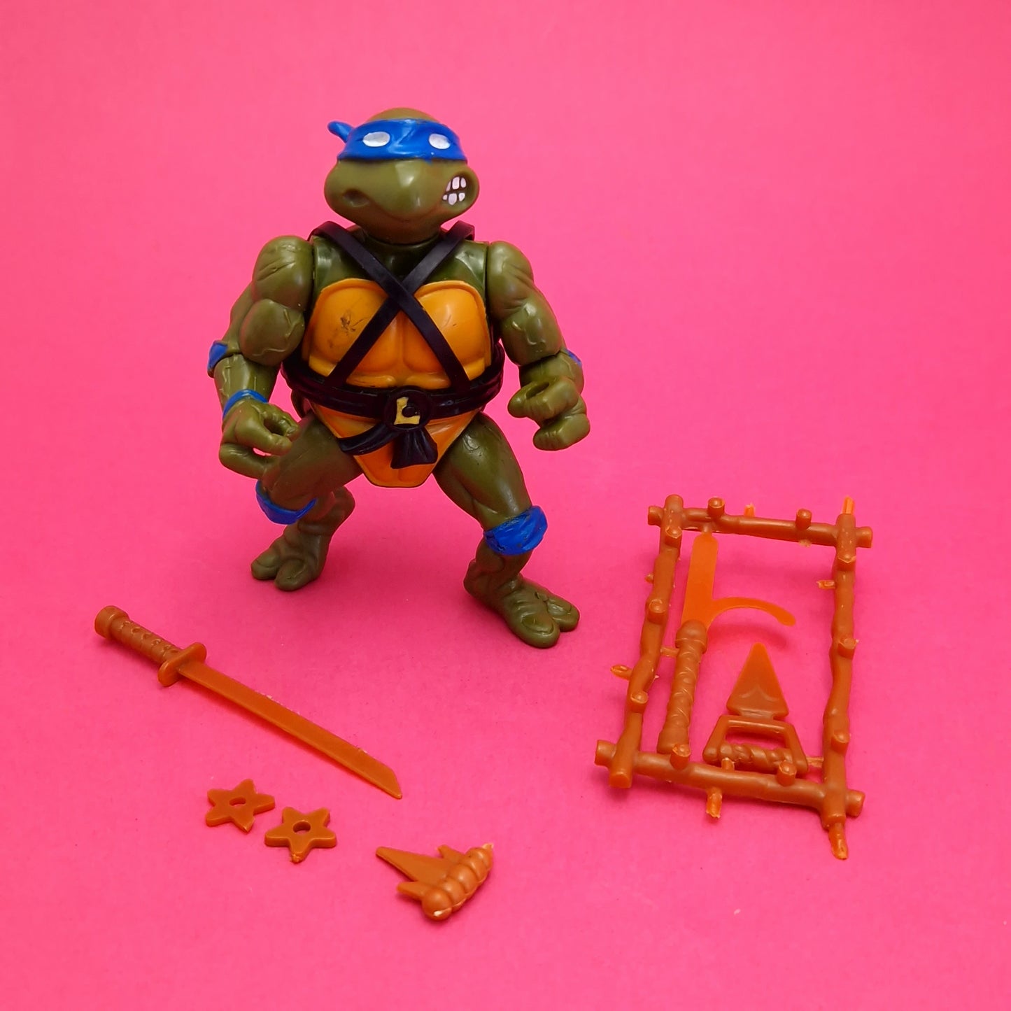 TEENAGE MUTANT NINJA TURTLES ☆ LEONARDO Vintage Action Figure ☆ Loose