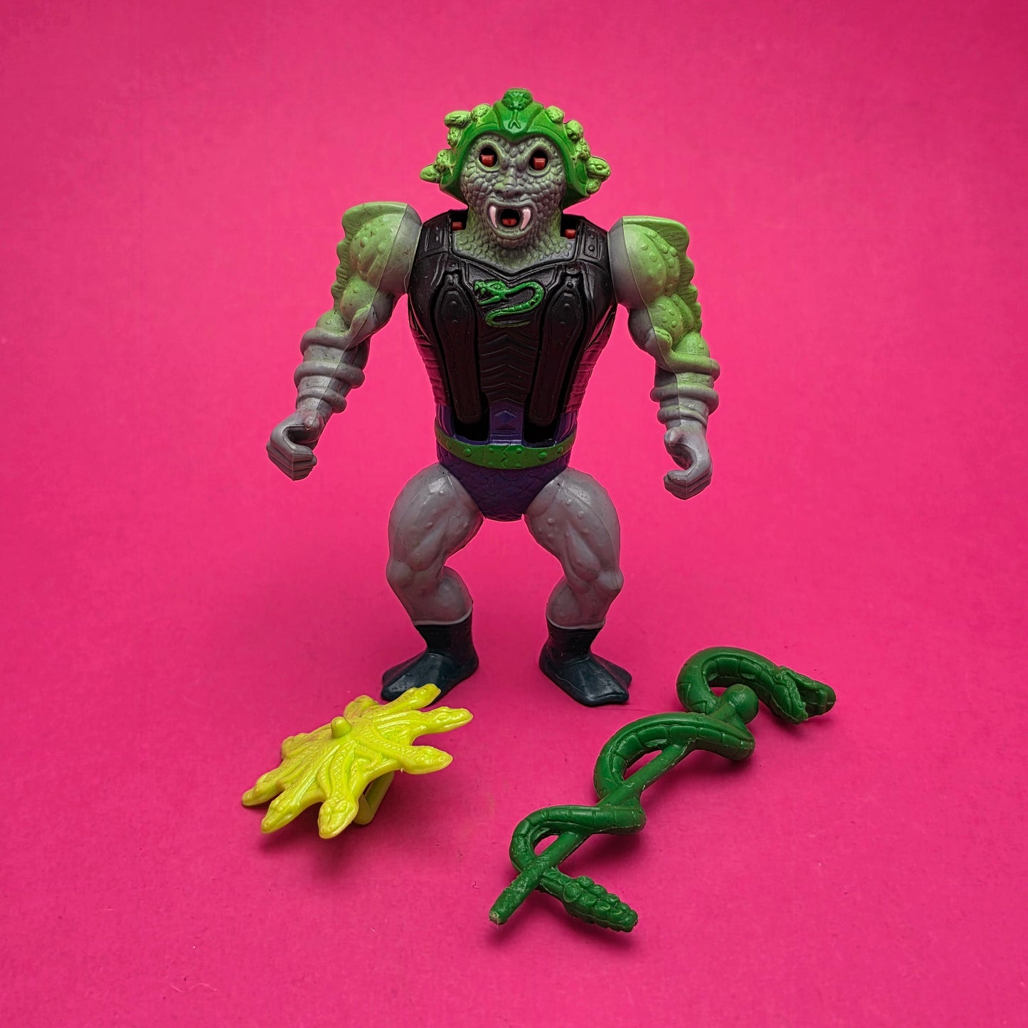 MASTERS OF THE UNIVERSE ☆ SNAKE FACE Vintage Figure ☆ MOTU card 80s Mattel