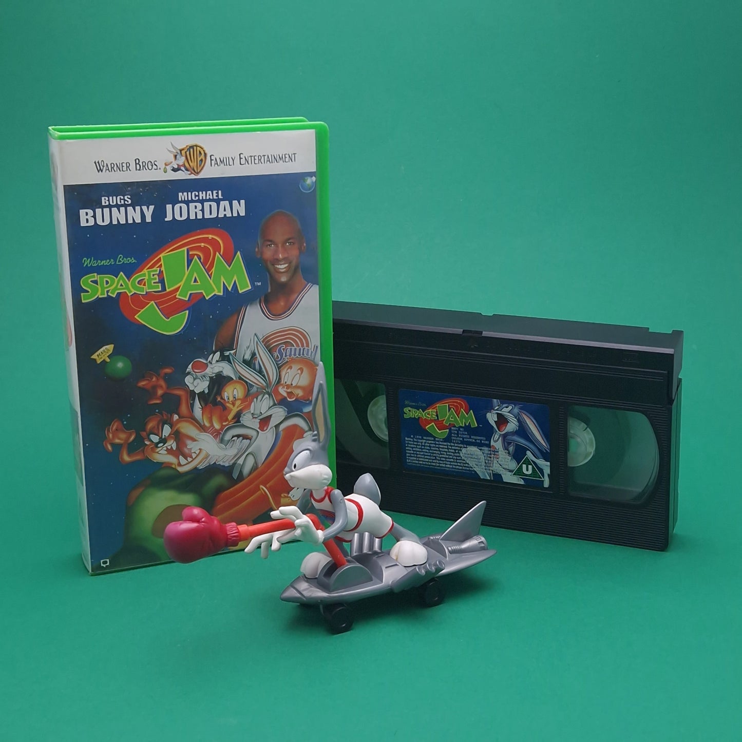 SPACE JAM MOVIE ☆ BUGS BUNNY & VHS Bundle Action Figure ☆ Vintage Playmates Original 90s Loose