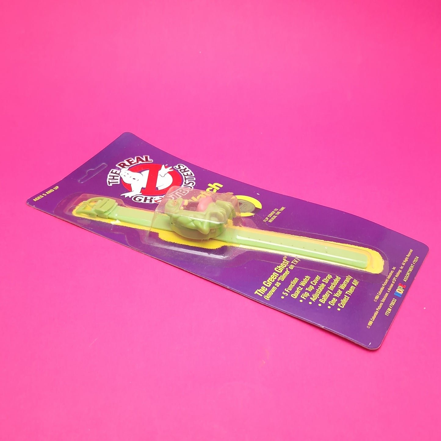 GHOSTBUSTERS ☆ THE GREEN GHOST SLIMER Watch Vintage ☆ CARDED Hope 80s