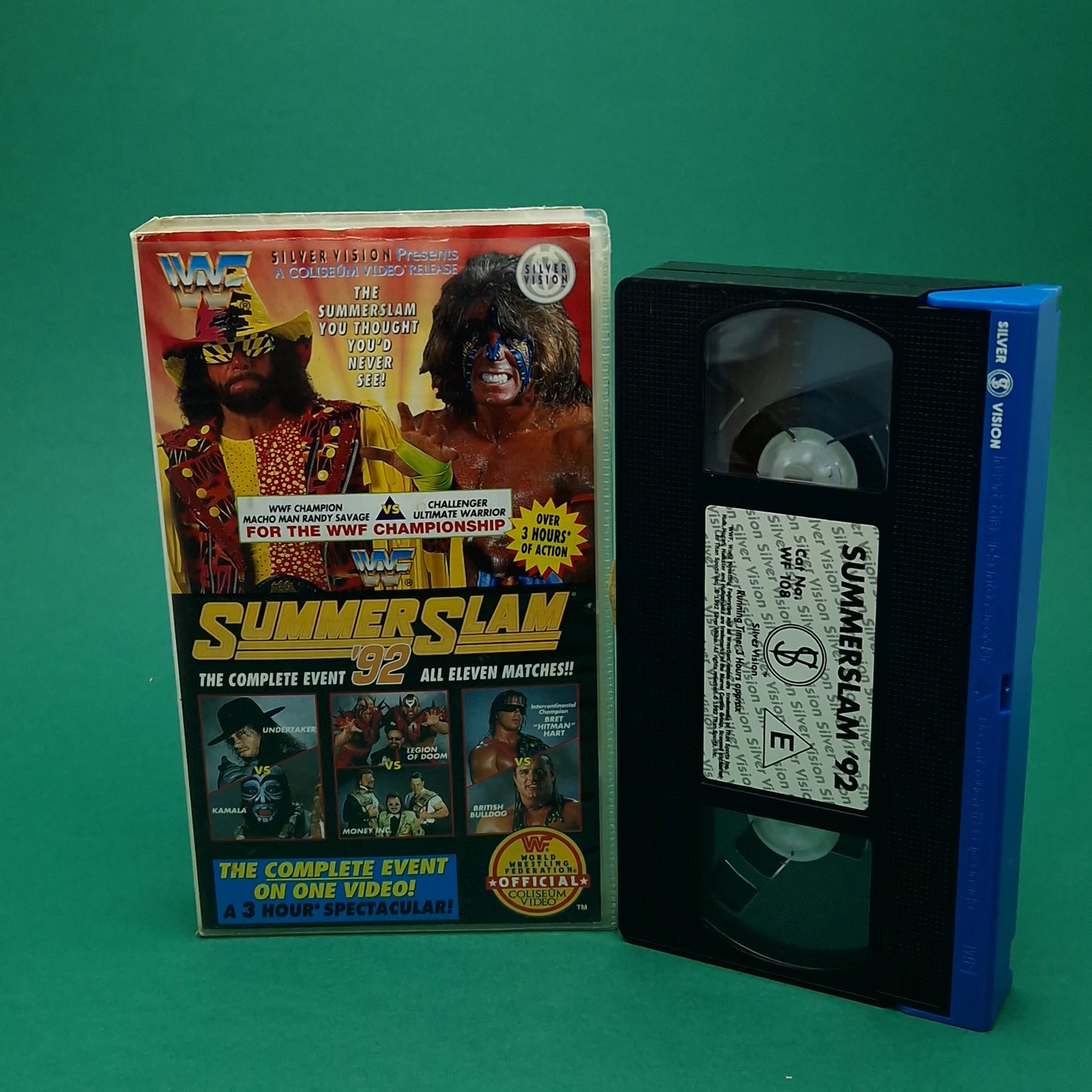 VHS Video ☆ WWF SUMMERSLAM 92 UK Tape Cassette ☆ Silver Vision Vintage