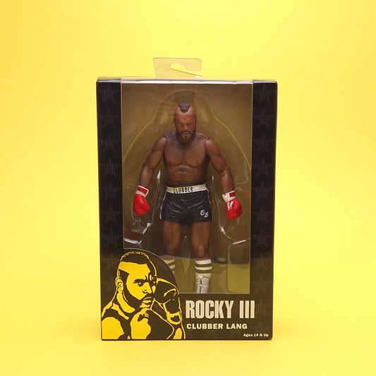 ROCKY 3 III ☆ CLUBBER LANG Black Attire Shorts Action Figure ☆ NECA Boxed Sealed 40th Series 1