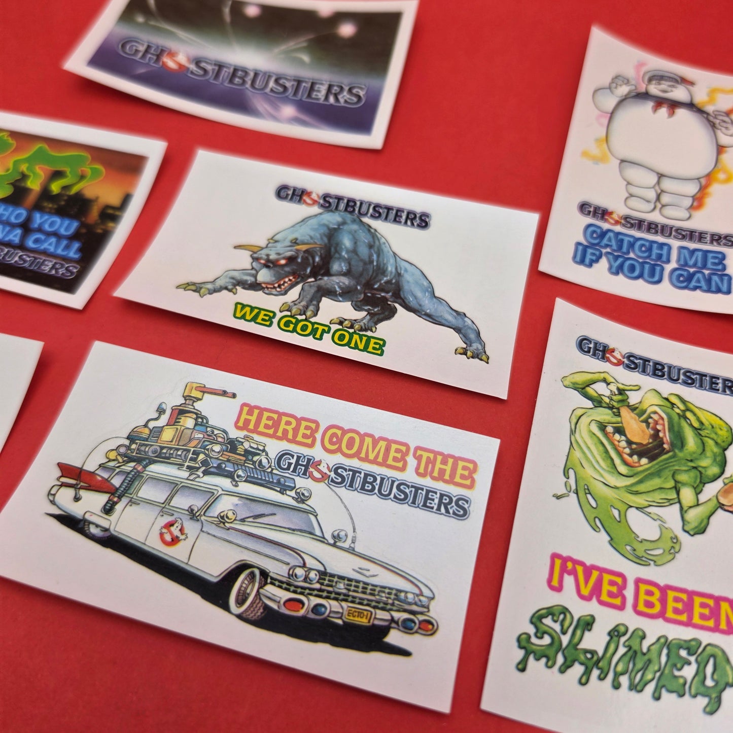 GHOSTBUSTER ☆ SHREDDED WHEAT Nabisco Water Slide Transfers Complete Set Vintage 1984 80s