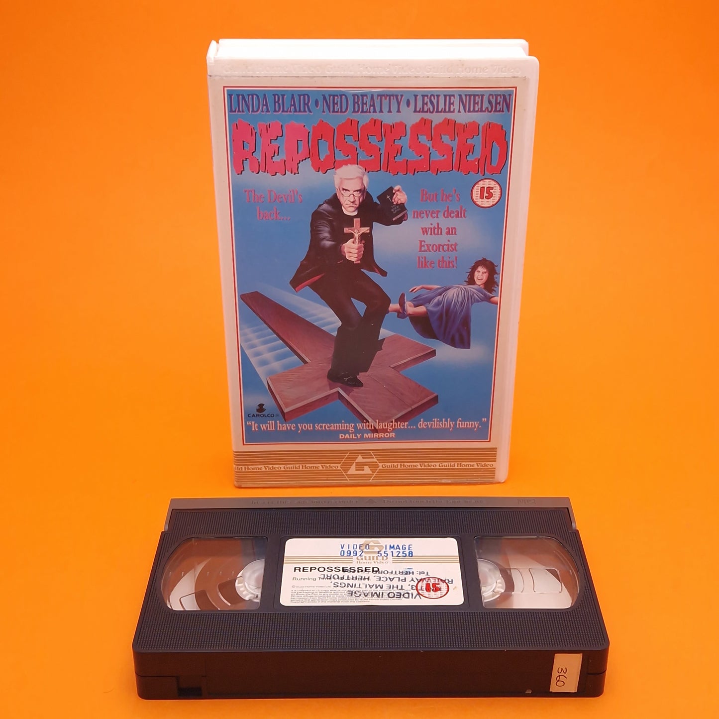 VHS Video ☆ REPOSSESSED ☆ 80s Big Box Ex Rental Horror Comedy 15 Vintage
