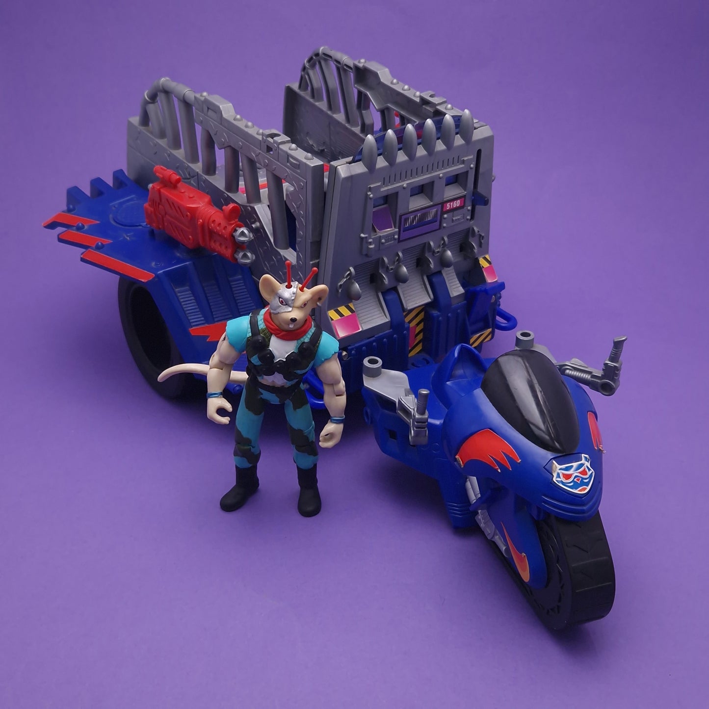 BIKER MICE FROM MARS ☆ JAIL CRUSIER Vintage Figure ☆ 90s Vehicle Loose