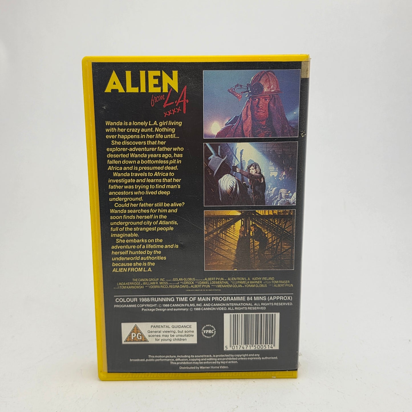 VHS Video ☆ ALIEN FROM L.A. CANNON FILMS 1st UK 1988 Albert Pyun ☆ PG Cert Big Box Ex Rental Vintage