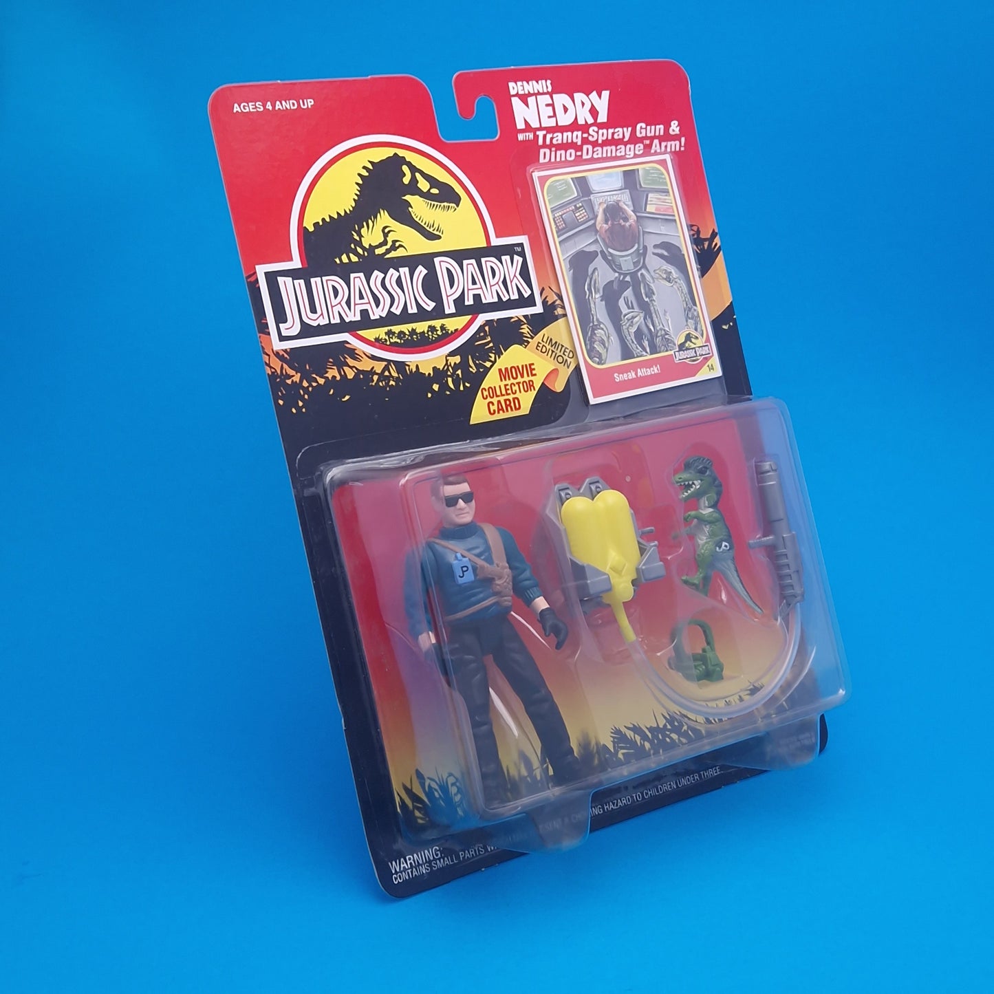 JURASSIC PARK DENNIS NEDRY JURASSIC PARK Vintage Figure ☆ Sealed MOC World Carded