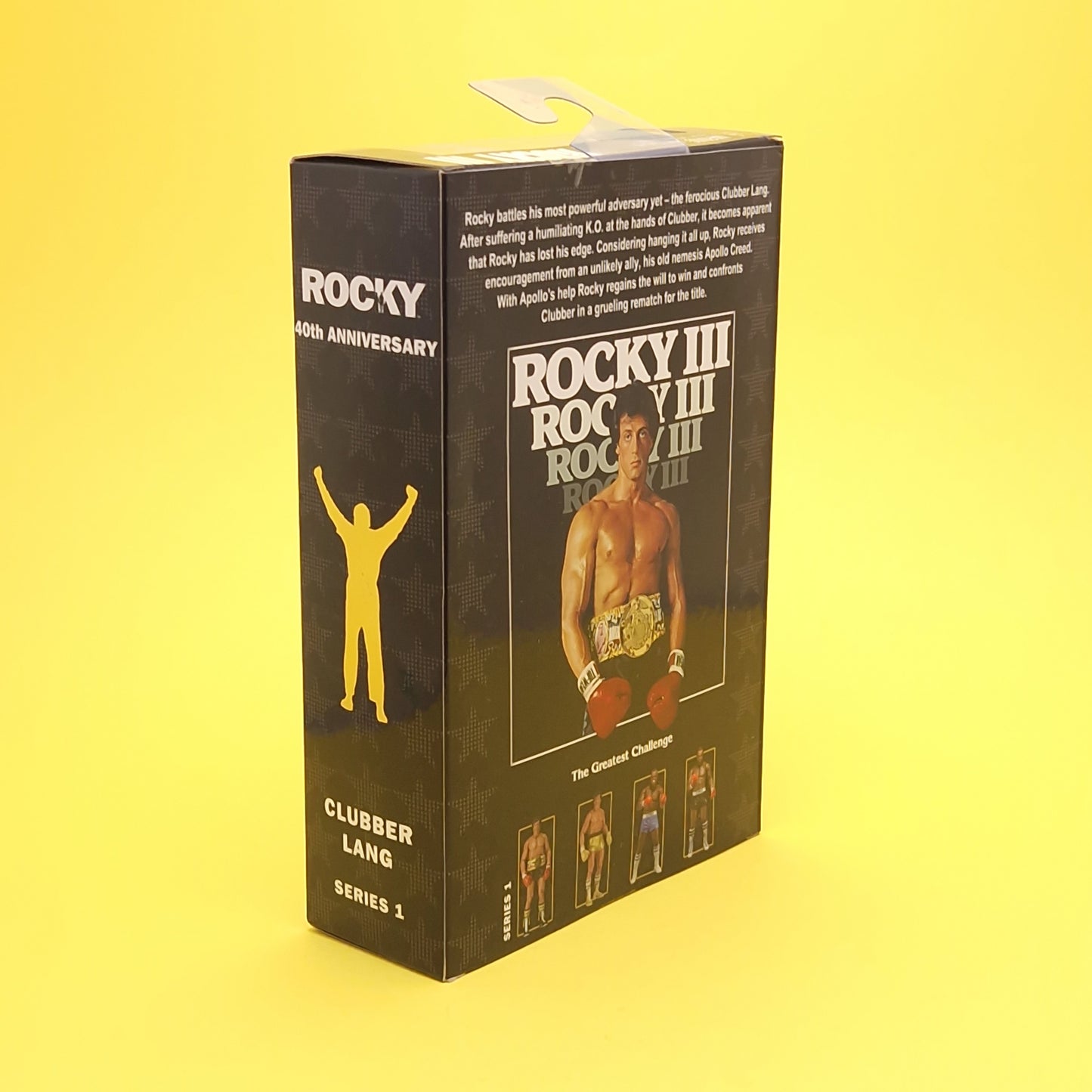 ROCKY 3 III ☆ CLUBBER LANG Black Attire Shorts Action Figure ☆ NECA Boxed Sealed 40th Series 1