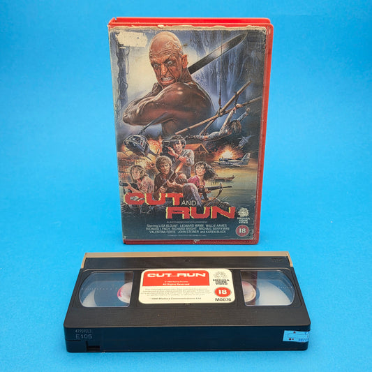 VHS Video ☆ CUT AND RUN 1984 ☆ 18 Cert Vintage Ex Rental Big Box MEDUSA
