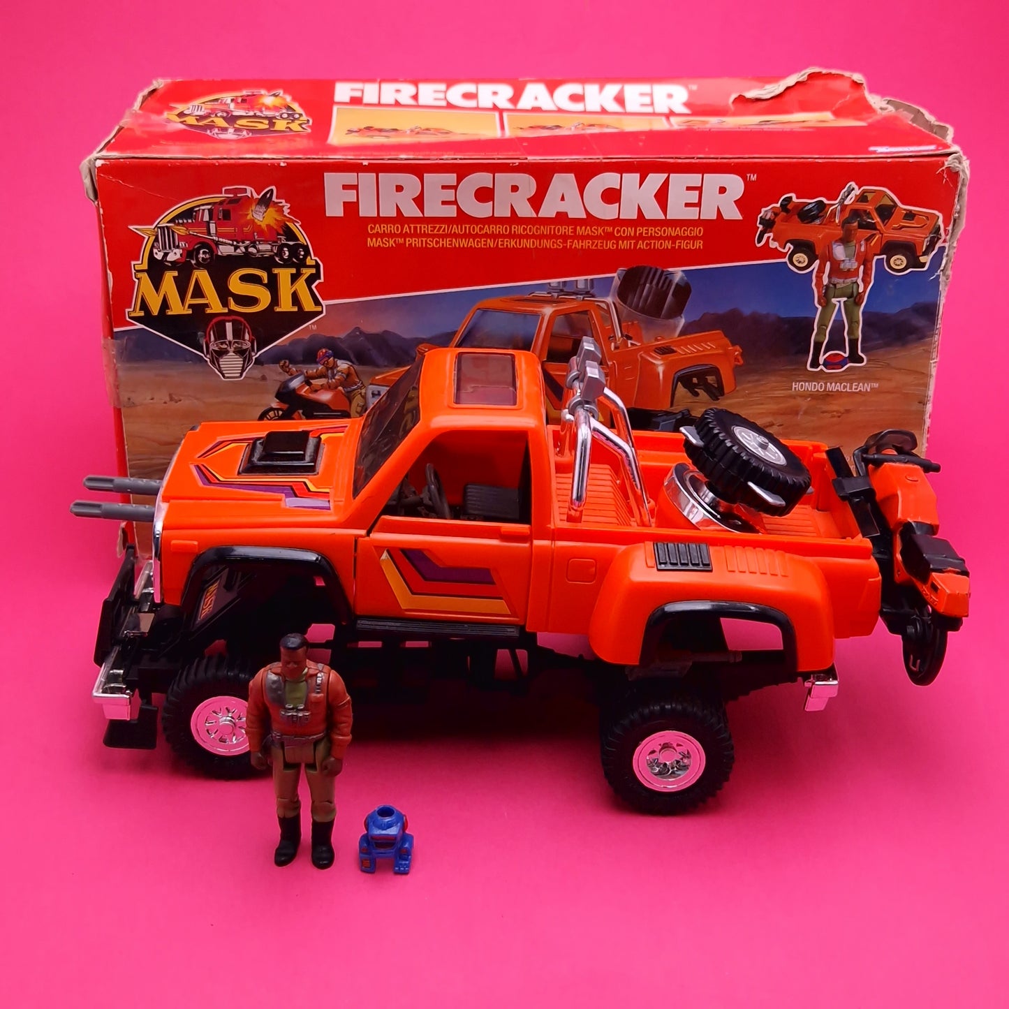 M.A.S.K ☆ FIRECRACKER HONDO MCLEAN Figure Vehicle ☆ BOXED Vintage Kenner 80s