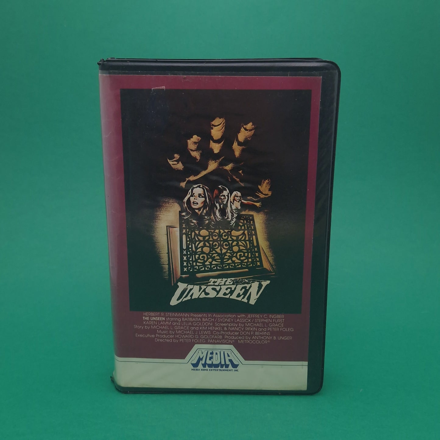 VHS Video ☆ THE UNSEEN ☆ Media Horror Barbara Bach 80s Clamshell Box Pre Cert Vintage