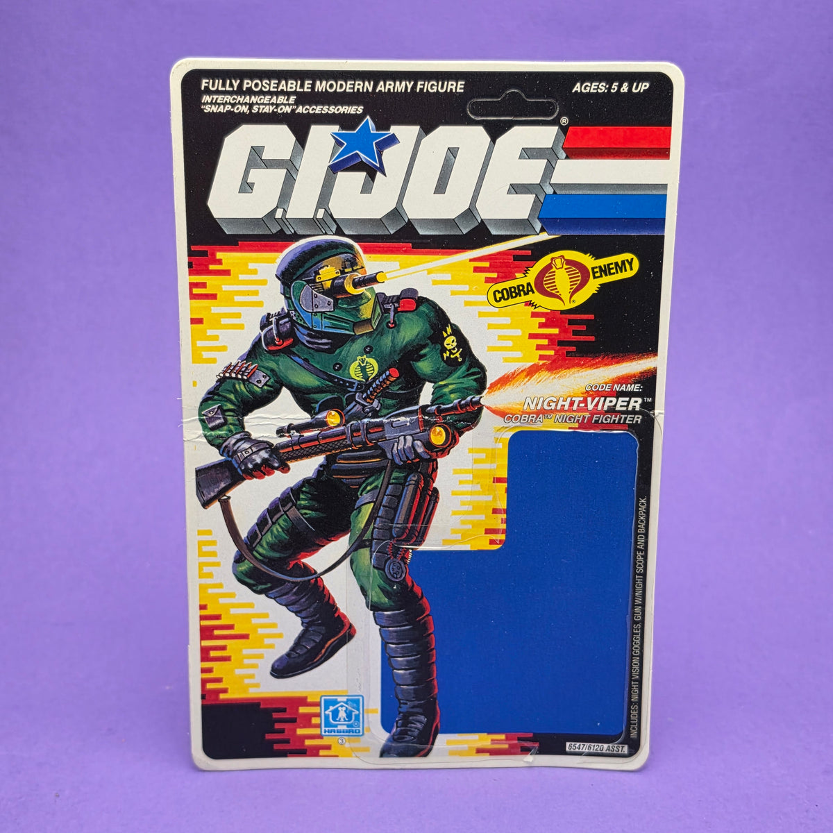 GI JOE ☆ NIGHT-VIPER Action Figure Complete ☆ Action Force Hasbro 1989 Card