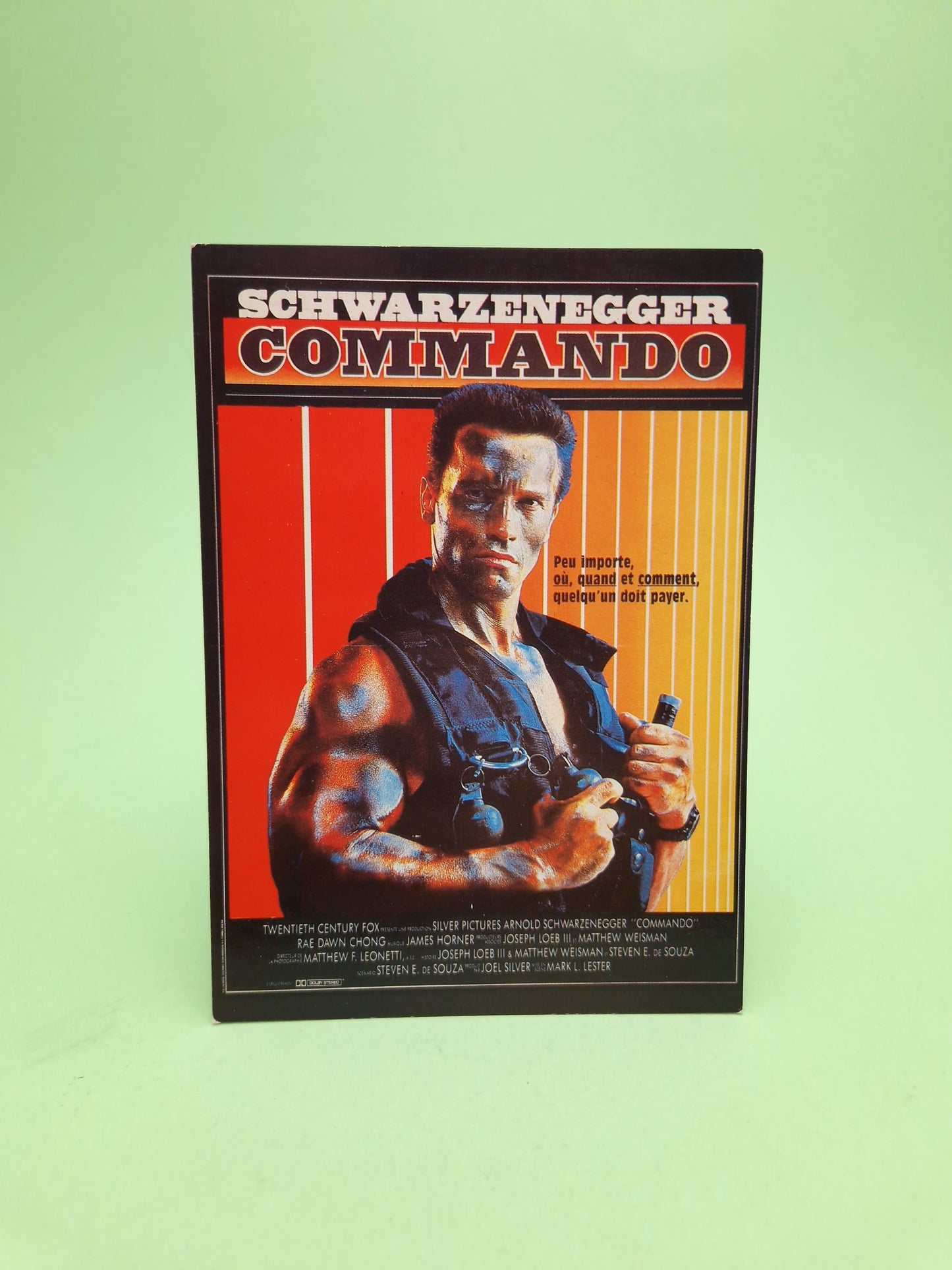 VINTAGE MOVIE ☆ SCHWARZENEGGER French Poster Postcards COMMANDO ☆ Loose