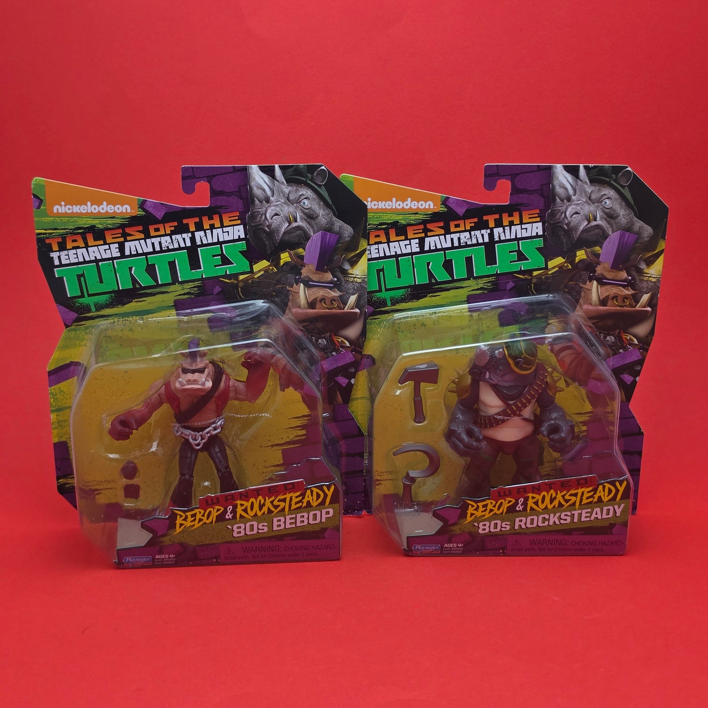 TEENAGE MUTANT NINJA TURTLES ☆ TALES WANTED 80s BEBOP & ROCKSTEADY Figures ☆ Carded