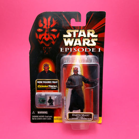 POTF ☆ DARTH MAUL Star Wars EPISODE ONE Figure ☆ MOC Carded COMMTECH Kenner