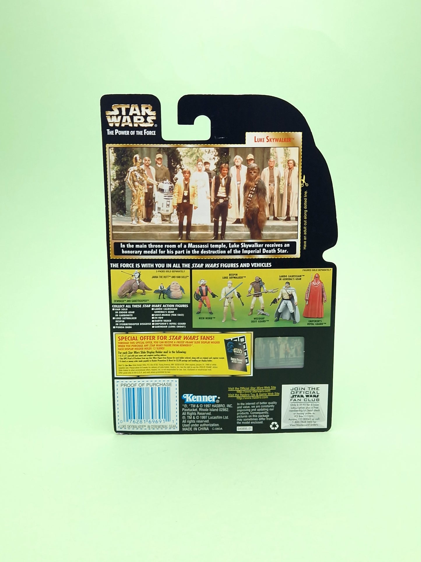 STAR WARS POTF ☆LUKE SKYWALKER CEREMONIAL OUTFIT FREEZE FRAME Figure ☆ MOC Sealed Carded Kenner Power of the Force