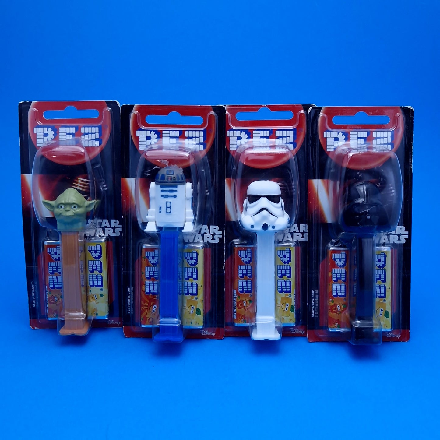 STAR WARS ☆ PEZ x4 Dispenser / Candy Roll Dispenser - Darth Vader Yoda R2D2 ☆ Boxed Sealed