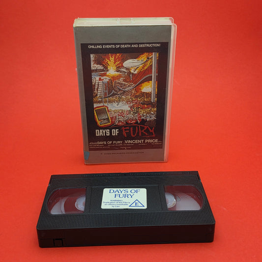 VHS Video ☆ DAYS OF FURY ☆ Pre Cert Vincent Price Vintage Tape