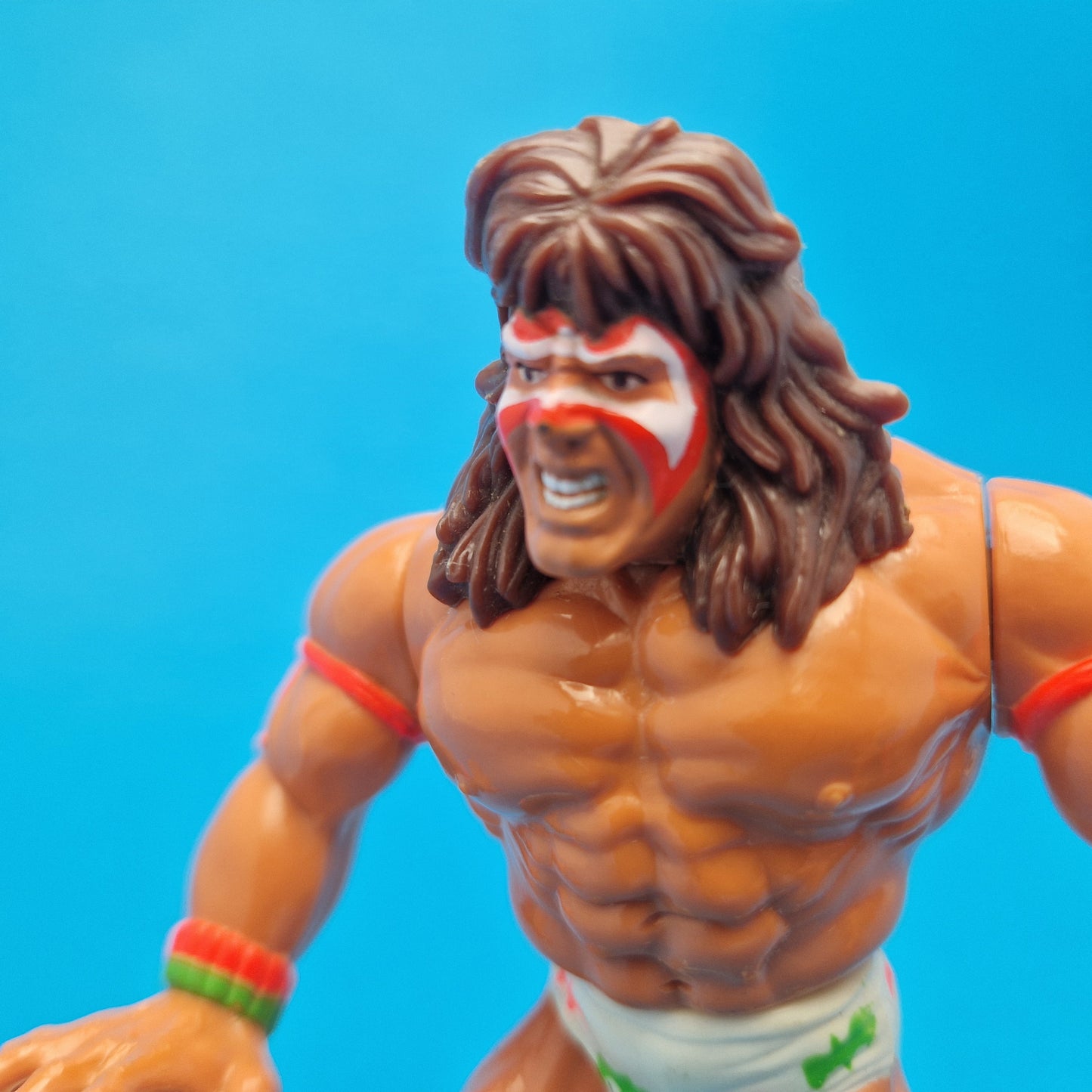 WWF HASBRO ☆ ULTIMATE WARRIOR Good Nose Vintage Wrestling Figure ☆ Original 90s Series 2