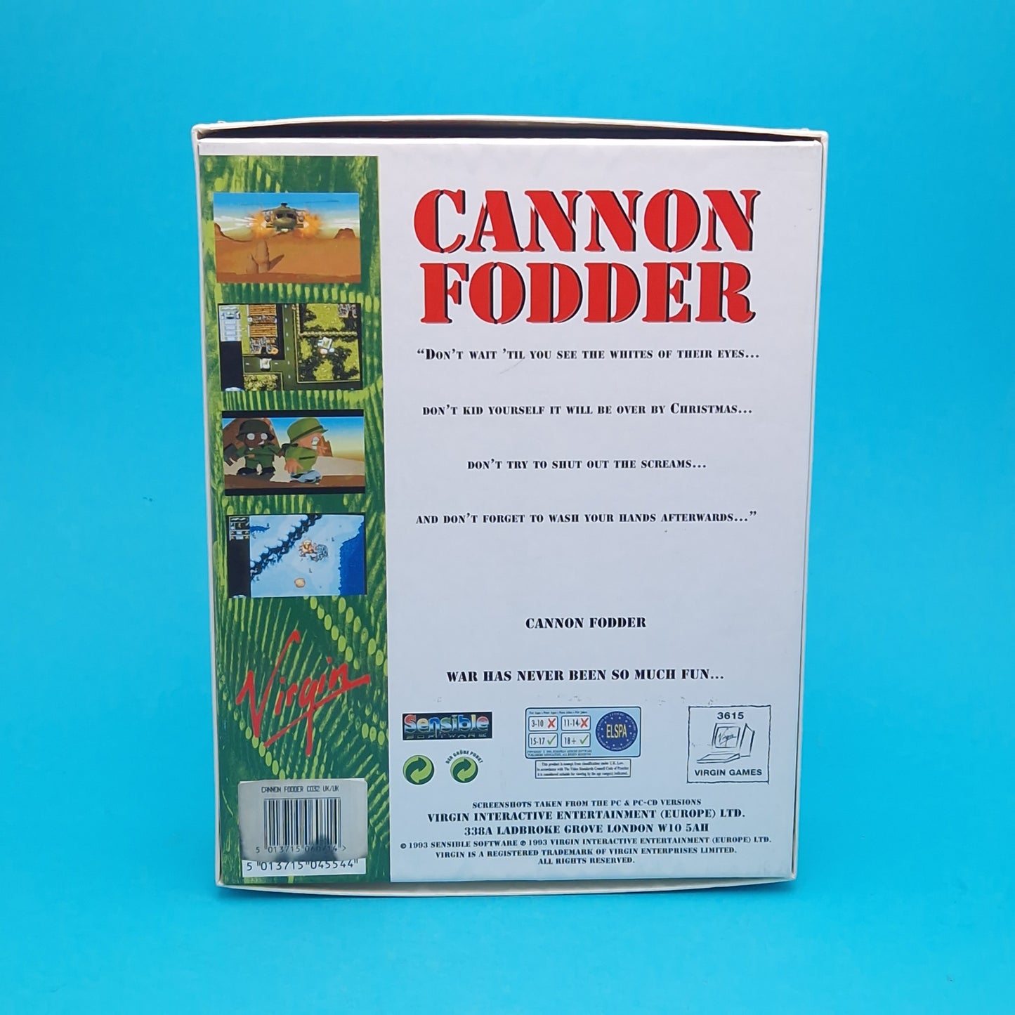 AMIGA CD32 ☆ CANNON FODDER ☆ BIG BOX BOXED Vintage Retro Game Commodore 90s