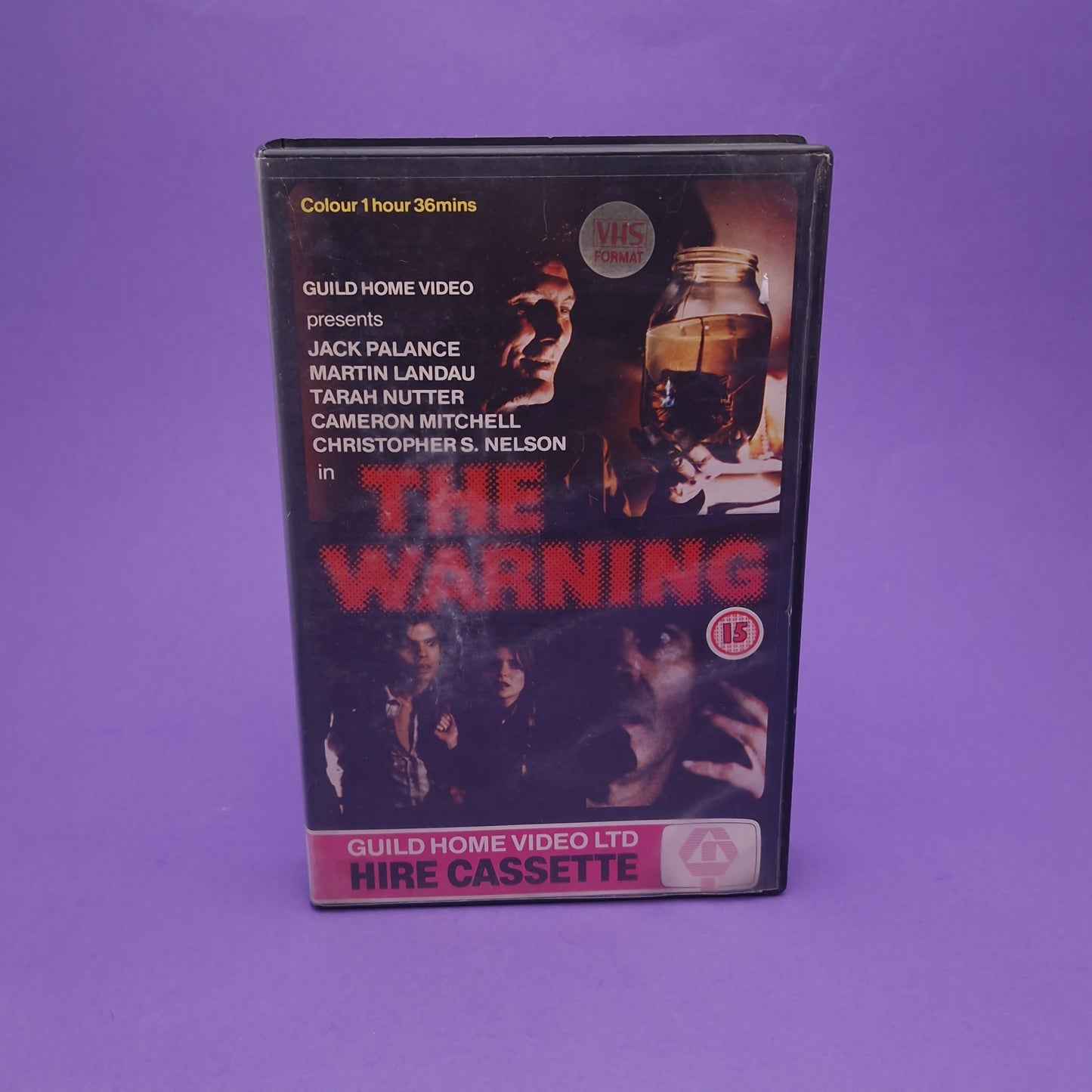 VHS Video ☆ THE WARNING ☆ 80s Big Box Ex Rental Pre Cert Variant Sleeve Vintage GUILD