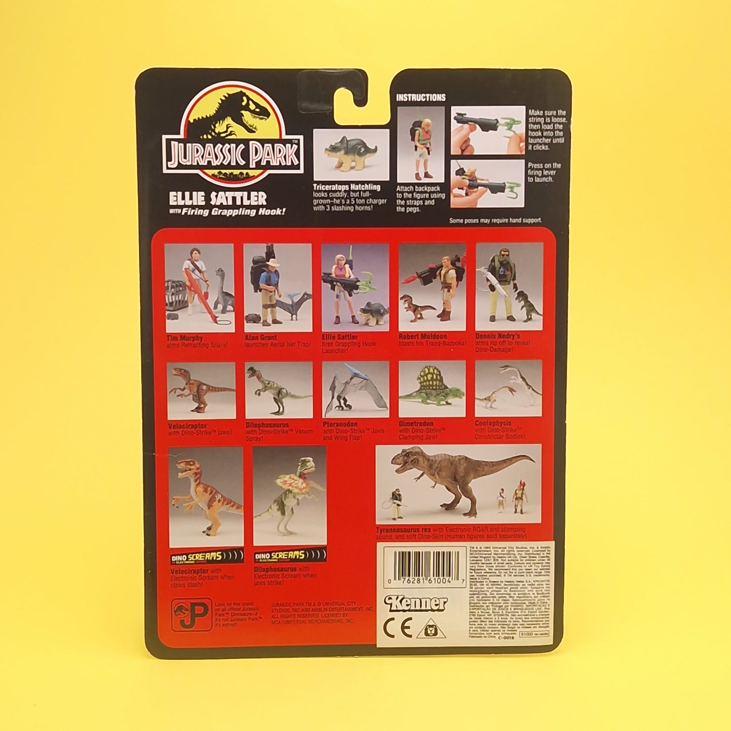 JURASSIC PARK ☆ ELLIE SATTLER JURASSIC PARK Vintage Figure ☆ Sealed MOC World Carded