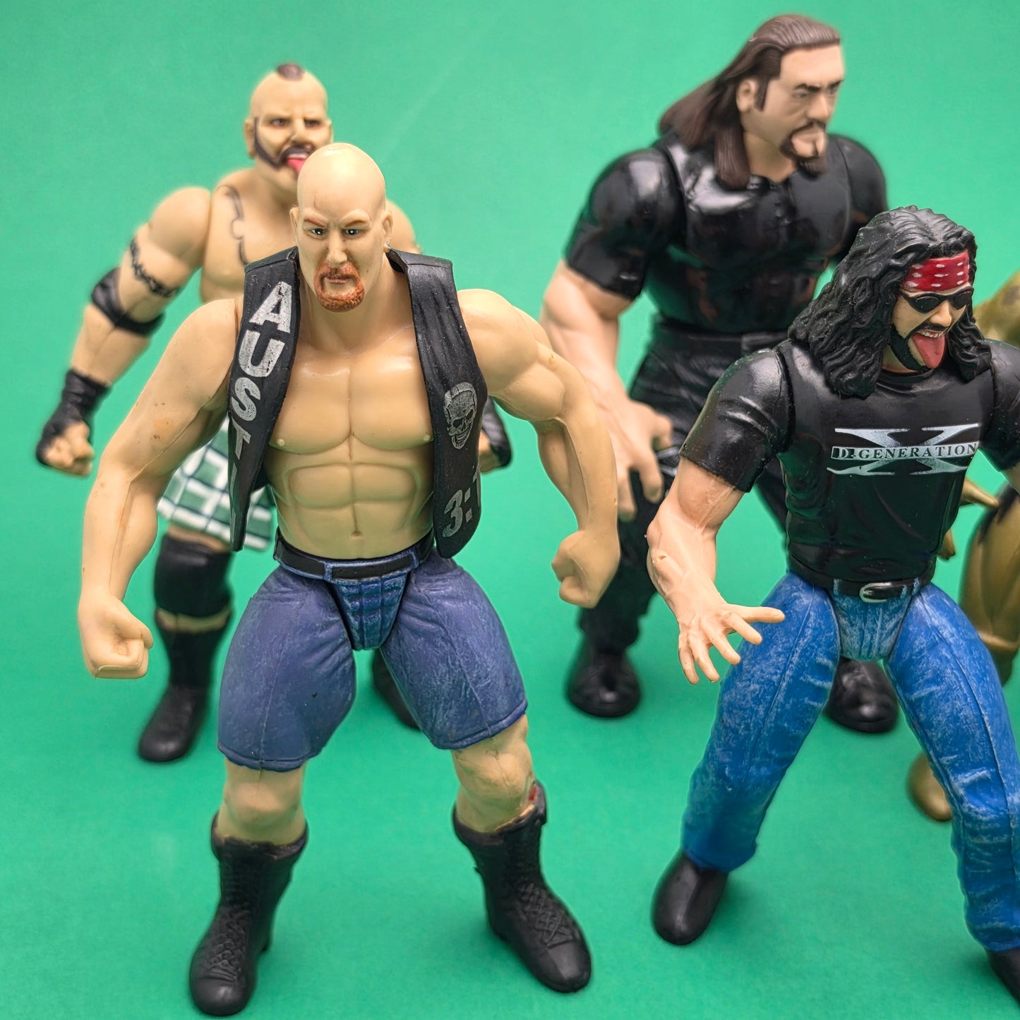 WWF JAKKS PACIFIC SUPERSTARS ☆ Bundle STONE COLD XPAC KANE Vintage Figures ☆ BCA Original