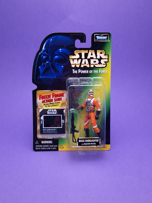 STAR WARS POTF ☆ Freeze Frame BIGGS DARKLIGHTER Figure ☆ MOC Sealed Carded Kenner Power of the Force