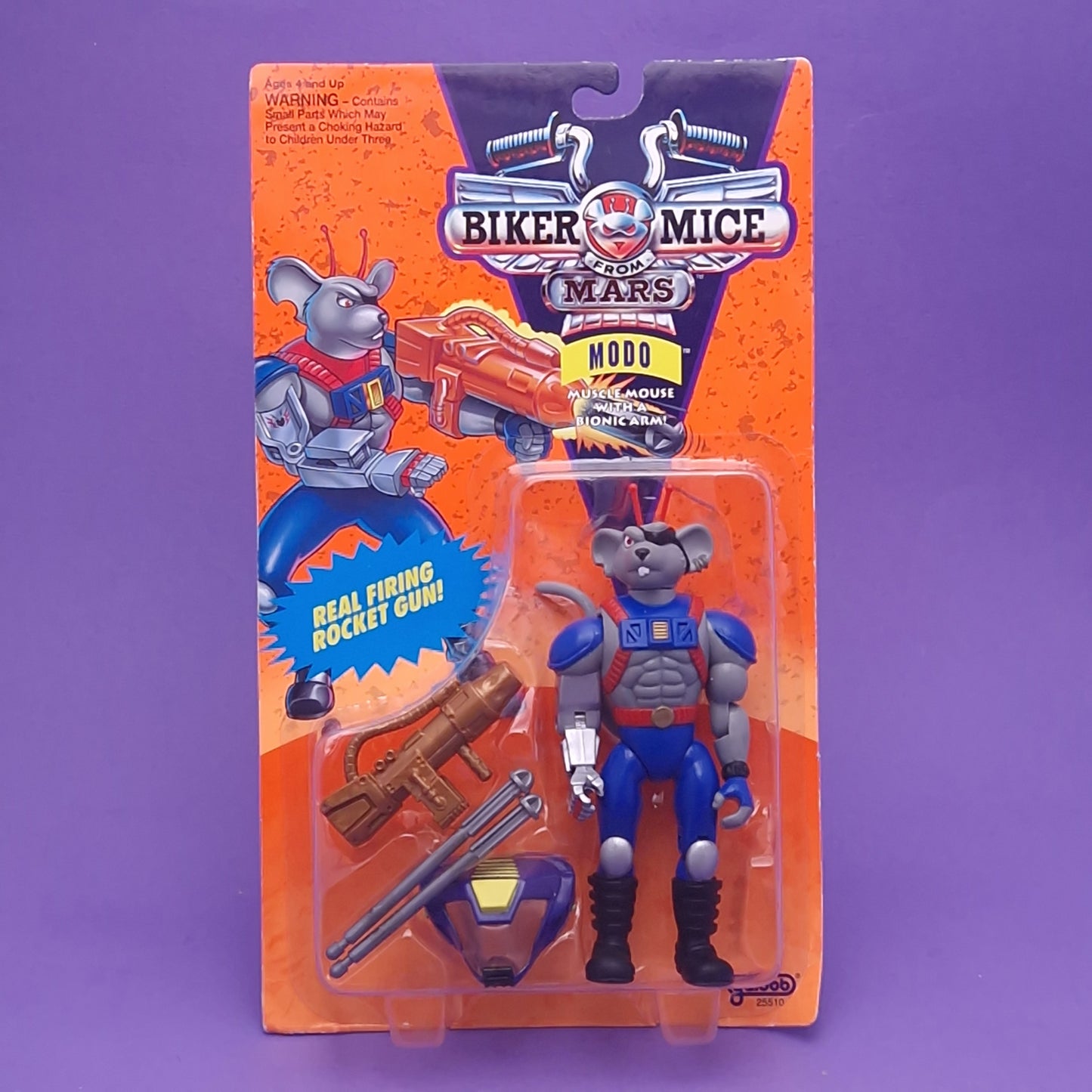 BIKER MICE FROM MARS ☆ THROTTLE VINNIE MODO Carded Action Figure ☆ Sealed Vintage 90s