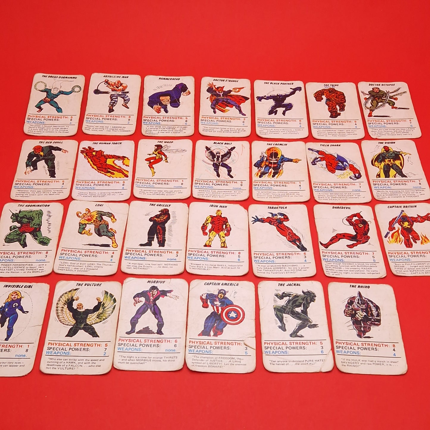 MARVEL SUPER HEROES ☆ 1977 TRUMP CARDS Jotastar ☆ Vintage Game