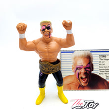 Load image into Gallery viewer, WCW GALOOB ☆ SURFER STING BLACK YELLOW Vintage Wrestling Figure ☆ Original 90s
