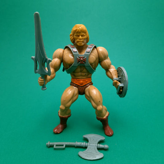 MASTERS OF THE UNIVERSE ☆ HE-MAN Hard Head Malaysia Vintage Figure ☆ MOTU Loose 80s Mattel Original