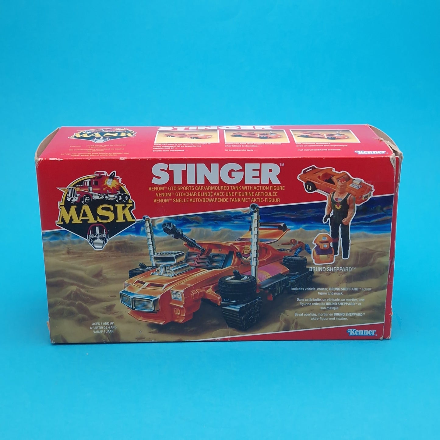 M.A.S.K ☆ STINGER Bruno Sheppard ☆ BOXED Complete Inner Vintage MASK Kenner 80s