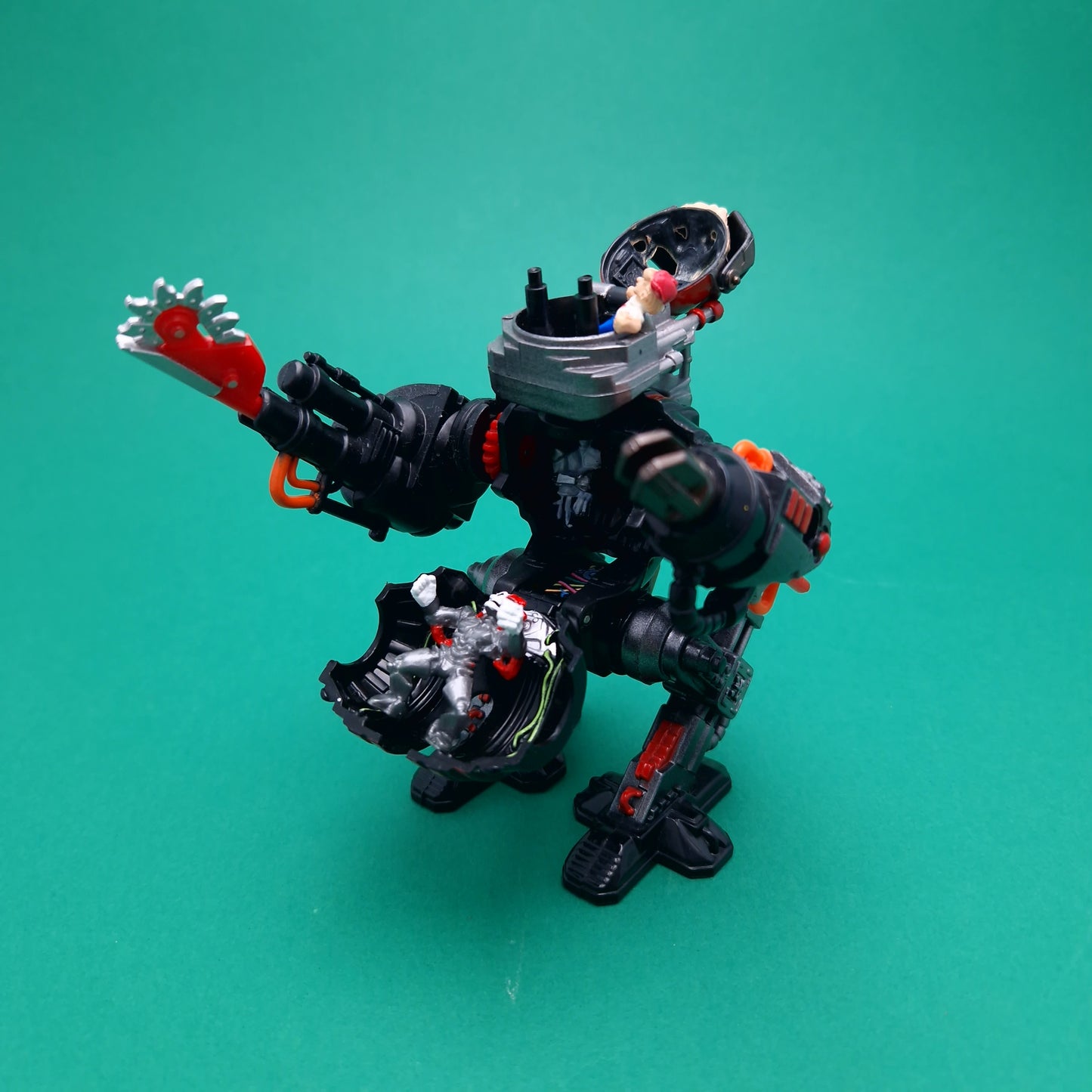 MIGHTY MAX ☆ SHUTS DOWN CYBOT Battle Warrior Vintage Figure Playset ☆ Complete Loose