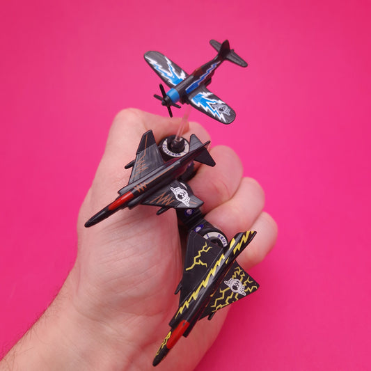 RING RAIDERS ☆ REBEL WINGS SKULL SQUADRON Fighters Plane ☆ Vintage Matchbox Original 80s Loose
