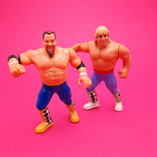 WWF HASBRO OWEN HART & JIM NIEDHART NEW FOUNDATION Vintage Wrestling Figure ☆ Original 90s Series 7