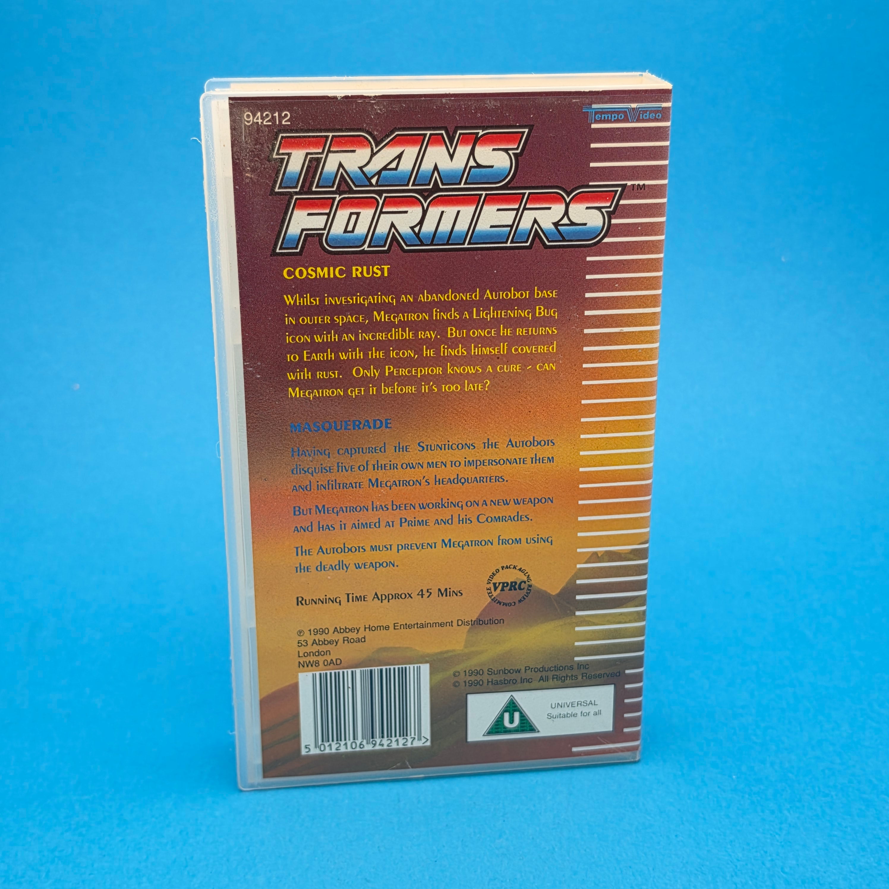 VHS Video ☆ TRANSFORMERS COSMIC RUST MASQUERADE ☆ U Cert Vintage