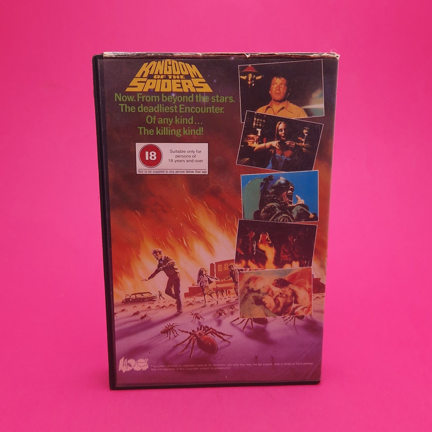VHS Video ☆ KINGDOM OF THE SPIDERS ☆ 70s Big Box Ex Rental Vintage 18 cert