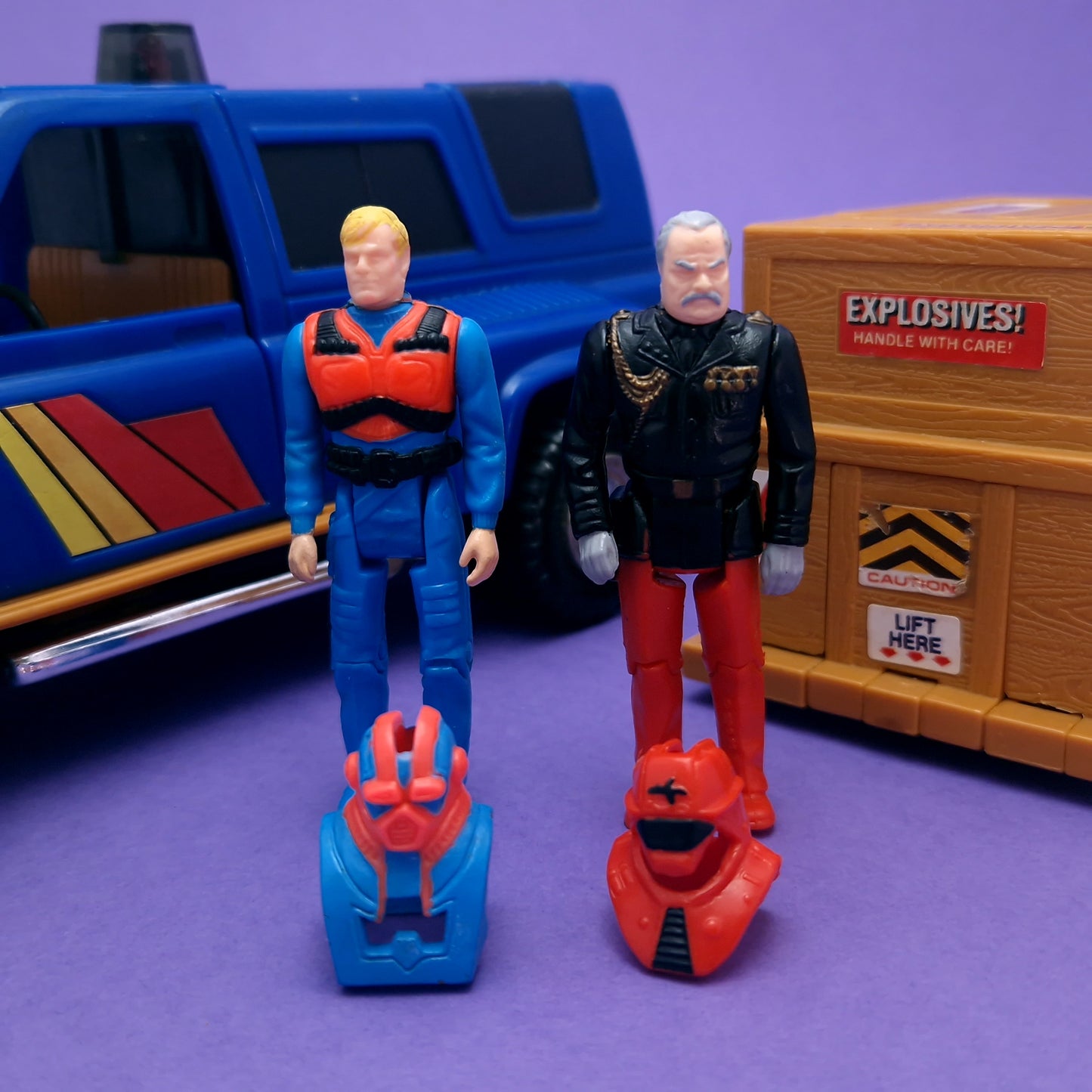 M.A.S.K ☆ LASER COMMAND MATT TRAKKER & MILES MAYHEM Vintage Figure Vehicle ☆ MASK Kenner 80s