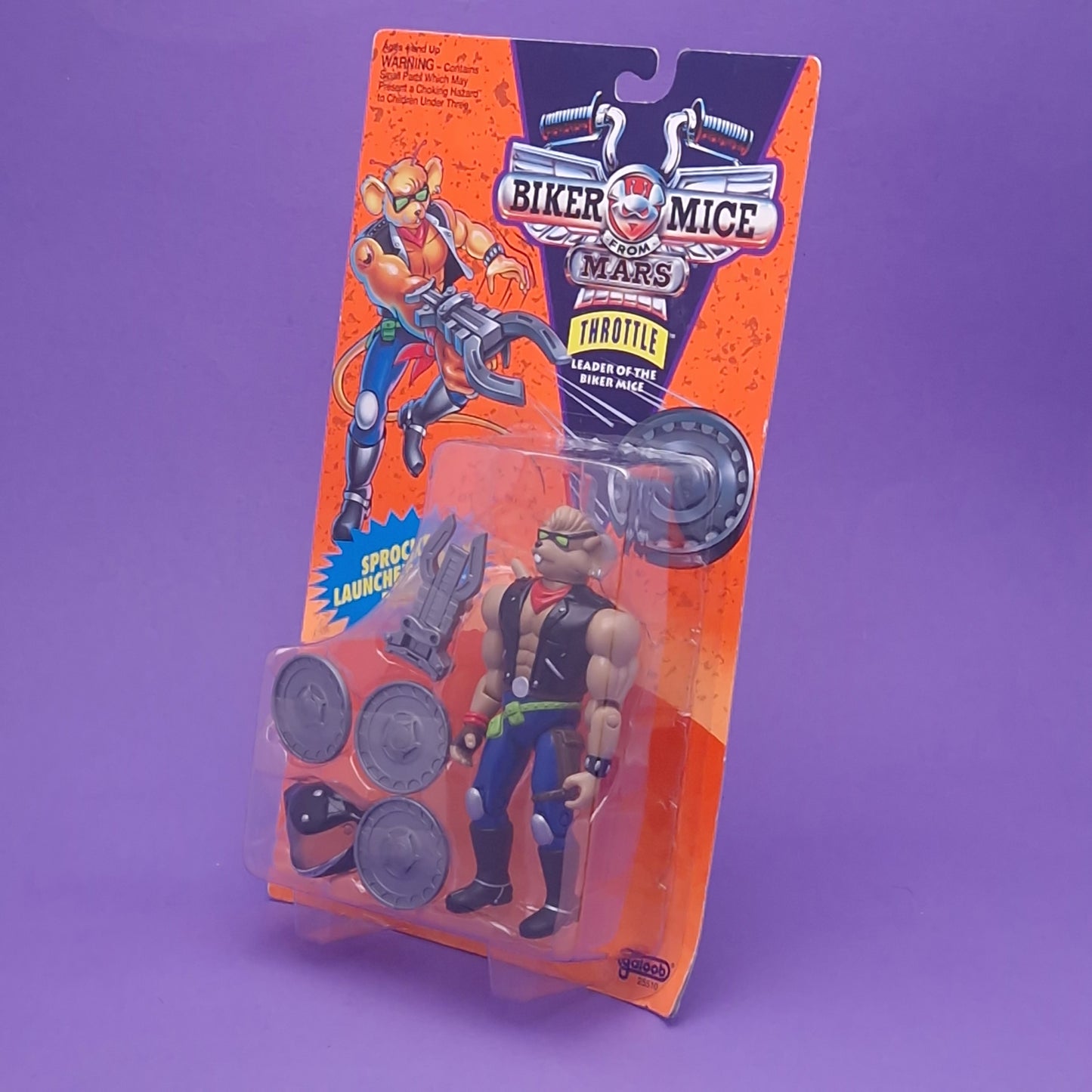 BIKER MICE FROM MARS ☆ THROTTLE VINNIE MODO Carded Action Figure ☆ Sealed Vintage 90s