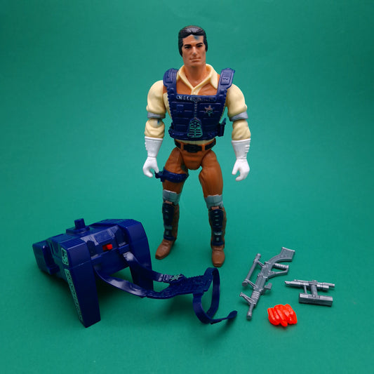 BRAVESTARR ☆ Bravestarr & LASER FIRE BACKPACK Figure ☆ Vintage Mattel Original 80s Loose