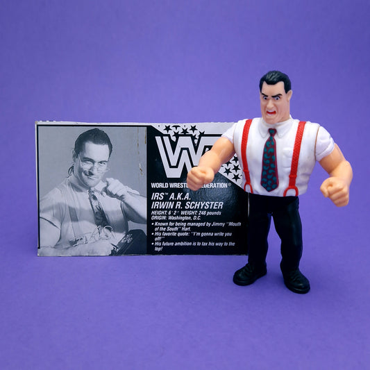 WWF HASBRO IRS Irwin R. Schyster Vintage Wrestling Figure ☆ Original 90s Series 5 Bio Card