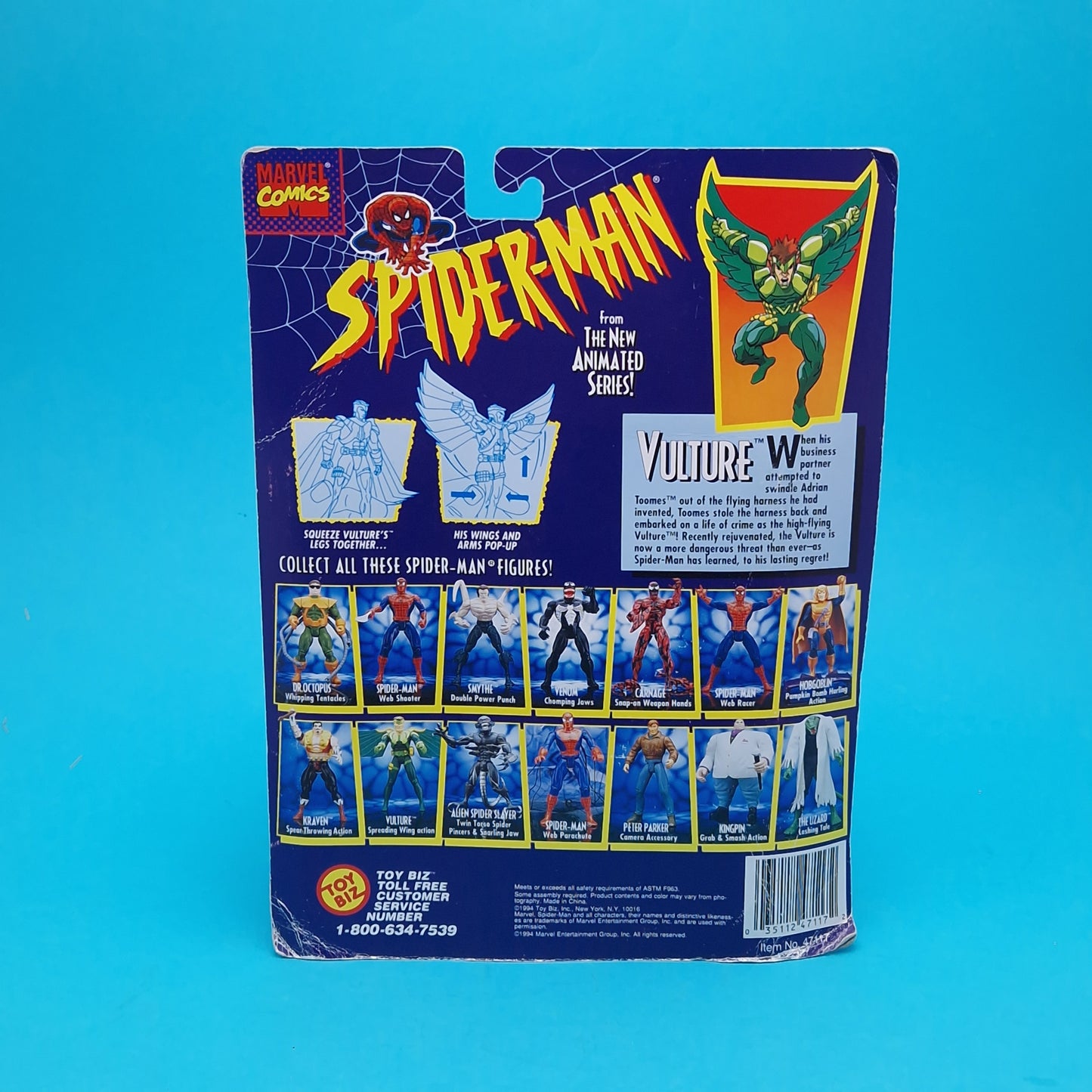 SPIDER-MAN ANIMATED SERIES ☆ VULTURE MARVEL Figure ☆ MOC Sealed Carded Toybiz 90s READ